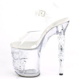 Platform Clear Transparent Skull High Heel Shoes
